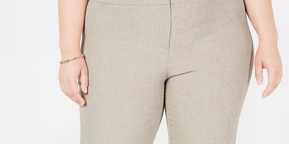 Kasper Women's Plus Melange Slim Pants Brown Size 24W
