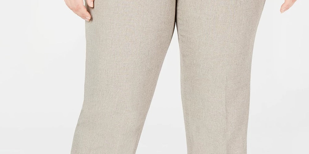 Kasper Women's Plus Melange Slim Pants Brown Size 24W