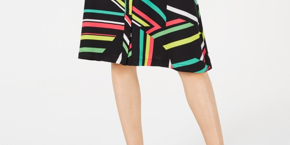 Bar III Women's Printed Skirt Black Size 0