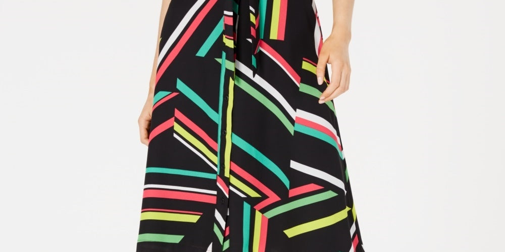 Bar III Women's Printed Skirt Black Size 2