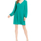 INC International Concepts Women's Tie-Back Shift Dress  Green Size Medium