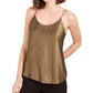 Bar III Women's Chiffon Metallic Foil Top Yellow Size X-Small