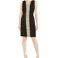 Pappagallo Women's Sleeveless Jewel Neck Above The Knee Shift Evening Dress Black Size 18