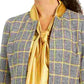 Kasper Women's Open Front Plaid Jacket Yellow Size 4