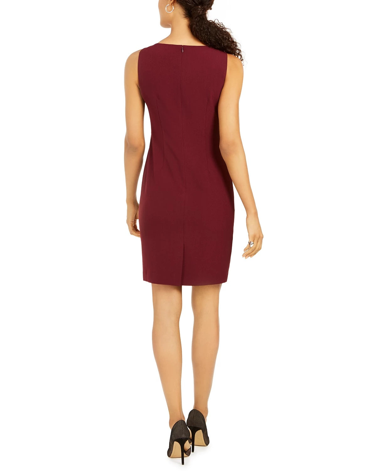 Kasper Women's Embellished Sheath Dress Wine Wine Size 16