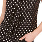 Bar III Women's Dot Print Chiffon Tie Neck Top Black Size X-Small