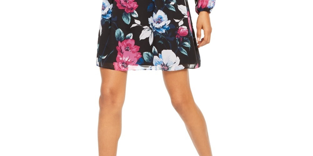 INC International Concepts Women's Bow-Back Shift Dress Black Size Medium