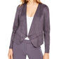 Anne Klein Women's Gray Long Sleeve Open Cardigan Sweater Purple Size Medium