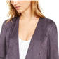Anne Klein Women's Gray Long Sleeve Open Cardigan Sweater Purple Size Medium