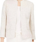 Anne Klein Women's Tweed Open Front Jacket White Size 2
