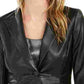 Bar III Women's Faux-Leather Peplum Jacket Black Size 8