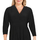 Anne Klein Women's V-Neck Office Fit & Flare Dress Black Size X-Large