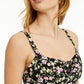 Bar III Women's Floral-Print Peplum Camisole Top Black Size Medium