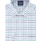 Eagle Men's Blue Windowpane Plaid Collared Classic Fit Stretch Dress Shirt Blue Size 17.1/2X34-35