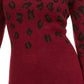 BCX Women's Printed Long Sleeve Jewel Neck Short Sheath Dress Red Size X-Large