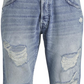 Jack And Jones Men's Tapered Fit Destroyed Style Fred Jeans Blue Size 36X32