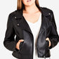 City Chic Women's Trendy Plus Size Biker Jacket Black Size 20W