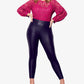 City Chic Women's Plus Faux Leather Solid Jeggings Black Size 22W