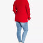 City Chic Women's Trendy Plus Size Grommet-Sleeved Sweater Red Size Petite Small