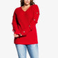 City Chic Women's Trendy Plus Size Grommet-Sleeved Sweater Red Size Petite Small