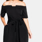 City Chic Women's Trendy Plus Tie Waist Jumpsuit Black Size 22W