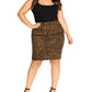 City Chic Women's Plus Size Jungle Frenzy Skirt Size Brown Size Small