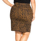 City Chic Women's Plus Size Jungle Frenzy Skirt Size Brown Size Small