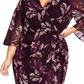City Chic Women's Plus Floral Faux Wrap Dress Purple Size 14W