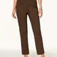 Alfred Women's Dunner Classics Allure Pull-On Slim-Leg Pants Brown Size 14 S