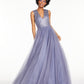 Glamour By Terani Juniors' Beaded Tulle Gown Purple Size 12