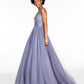 Glamour By Terani Juniors' Beaded Tulle Gown Purple Size 12