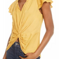 Current Air Women's Twist-Front Blouse Med Yellow Size Extra Small