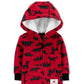 Carter's Baby Boys Hooded Woodland-Print Fleece Jumpsuit Red Size New Born
