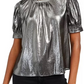 Current Air Women's Shirred Blouse Silver Size Medium