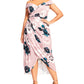 City Chic Women's Trendy Petite Largeus Off The Shoulder Faux Wrap Dress Purple Size 16W