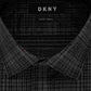 DKNY पुरुषों की प्लेड कॉलर वाली वर्क ड्रेस शर्ट ग्रे साइज़ 15X32X33