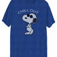 Hybrid Men's Snoopy Chill Out Graphic Short Sleeves T-Shirt Blue Size XX-Large