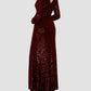 Xscape Women's Sequin V Neck Gown Red Size 8