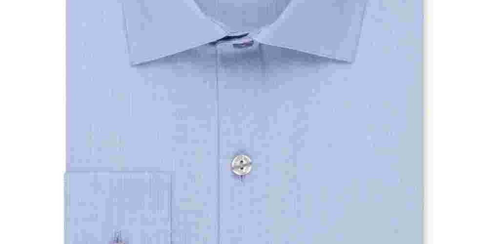 Kenneth Cole Reaction Mens Fitted Button-Down Dress Shirt Blue Size 14.5X32-33