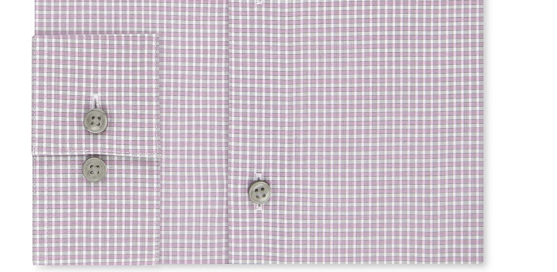 Calvin Klein Men's Steel Slim-Fit Non-Iron Performance Stretch Check Dress Shirt Pink Size 15X34-35