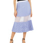 Armani Exchange Women's Pleated Mesh Panel Skirt Blue Size 12