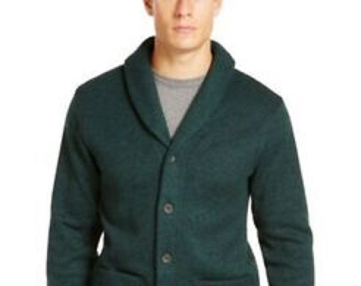 Levi's Men's Sweater Knit Fleece Cardigan Green Size Large