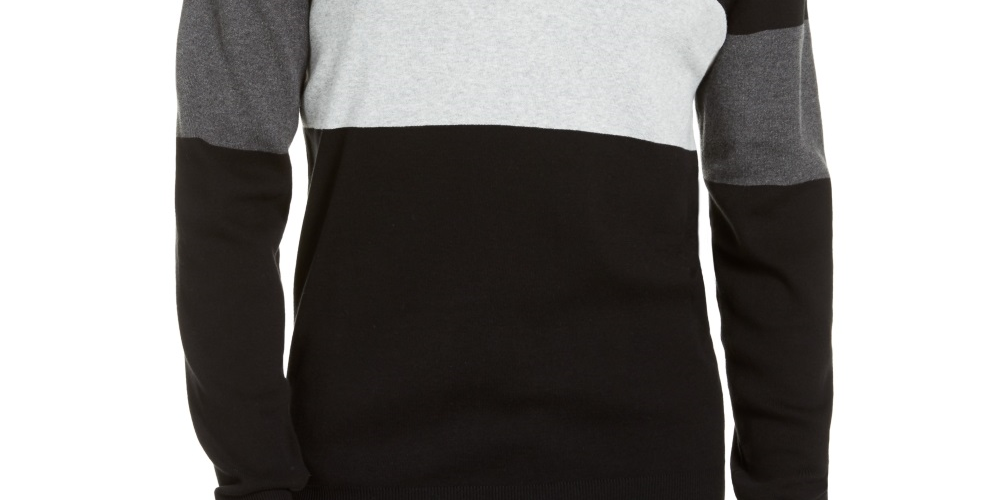 DKNY Men's Quarter Zip Sweatshirt Charcoal Size X-Large
