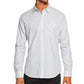 DKNY Men's Regular Fit Stretch Stripe Shirt White Size Small