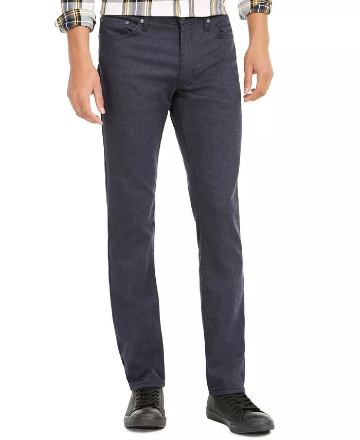 Levis Men's 511 Slim-Fit Stretch Flannel Jeans Black Size 38X32