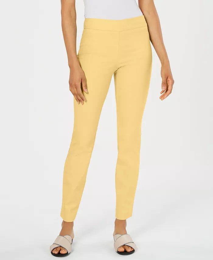 Charter Club Women's Cambridge Pull On Pants Yellow Size 4 Petite