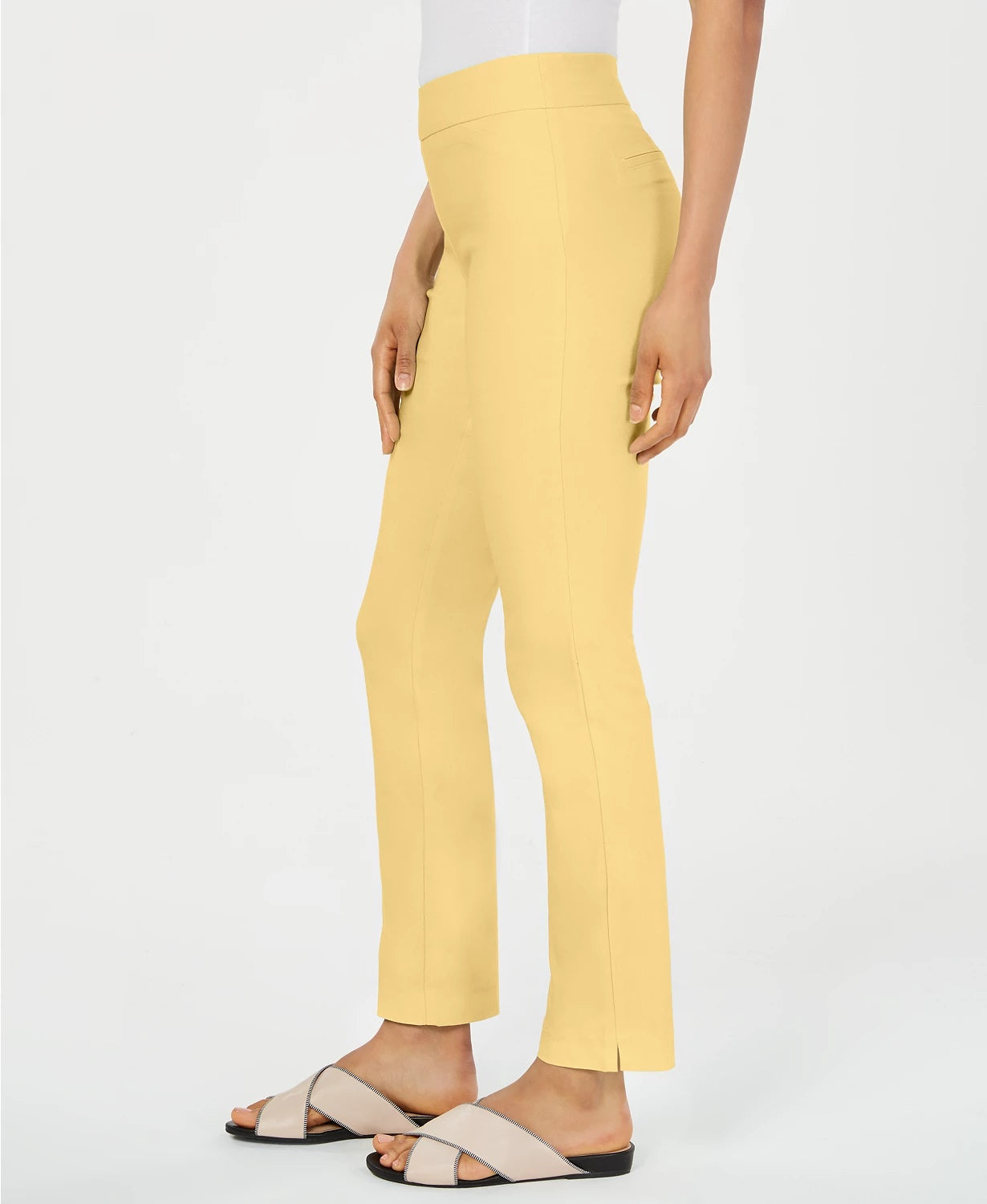 Charter Club Women's Cambridge Pull On Pants Yellow Size 4 Petite
