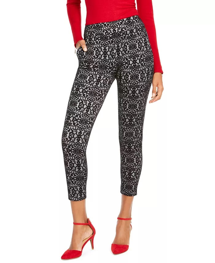 Thalia Sodi Women's Printed Skinny Cropped Trousers