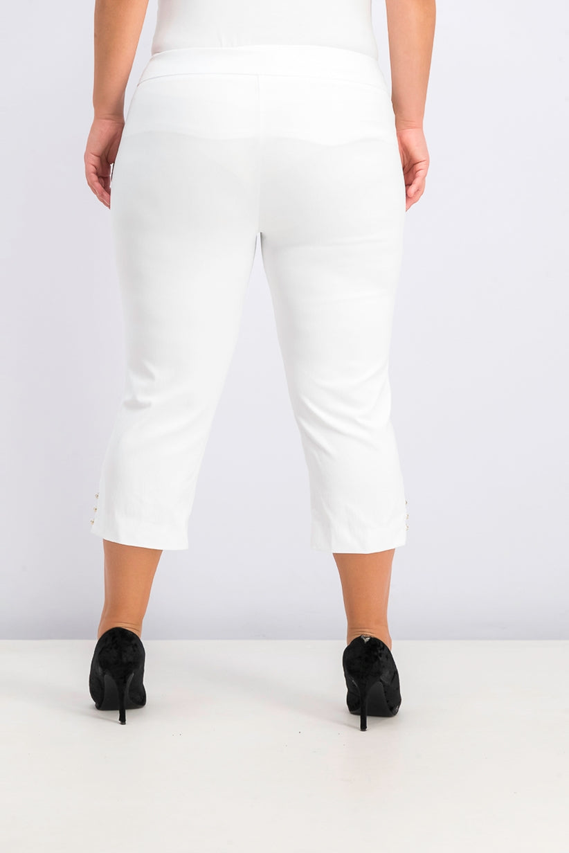 JM Collection Women's Plus Capri Pants White Size 3X