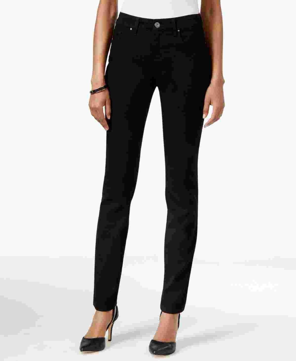 Style & Co Women's Curvy Fit Skinny Regular Short And Long Lengths Jeans Black Size 10